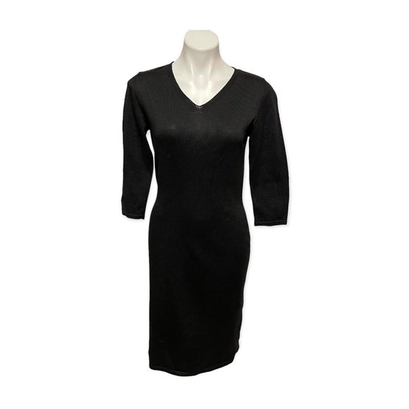 Peruvian Connection Dresses & Skirts - Peruvian Connection Small Black Long Sleeve V Neck Dress